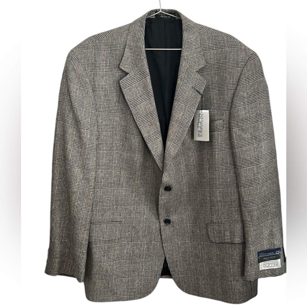 GIANFRANCO ITALIAN SUIT JACKET SZ 48 R silk/wool